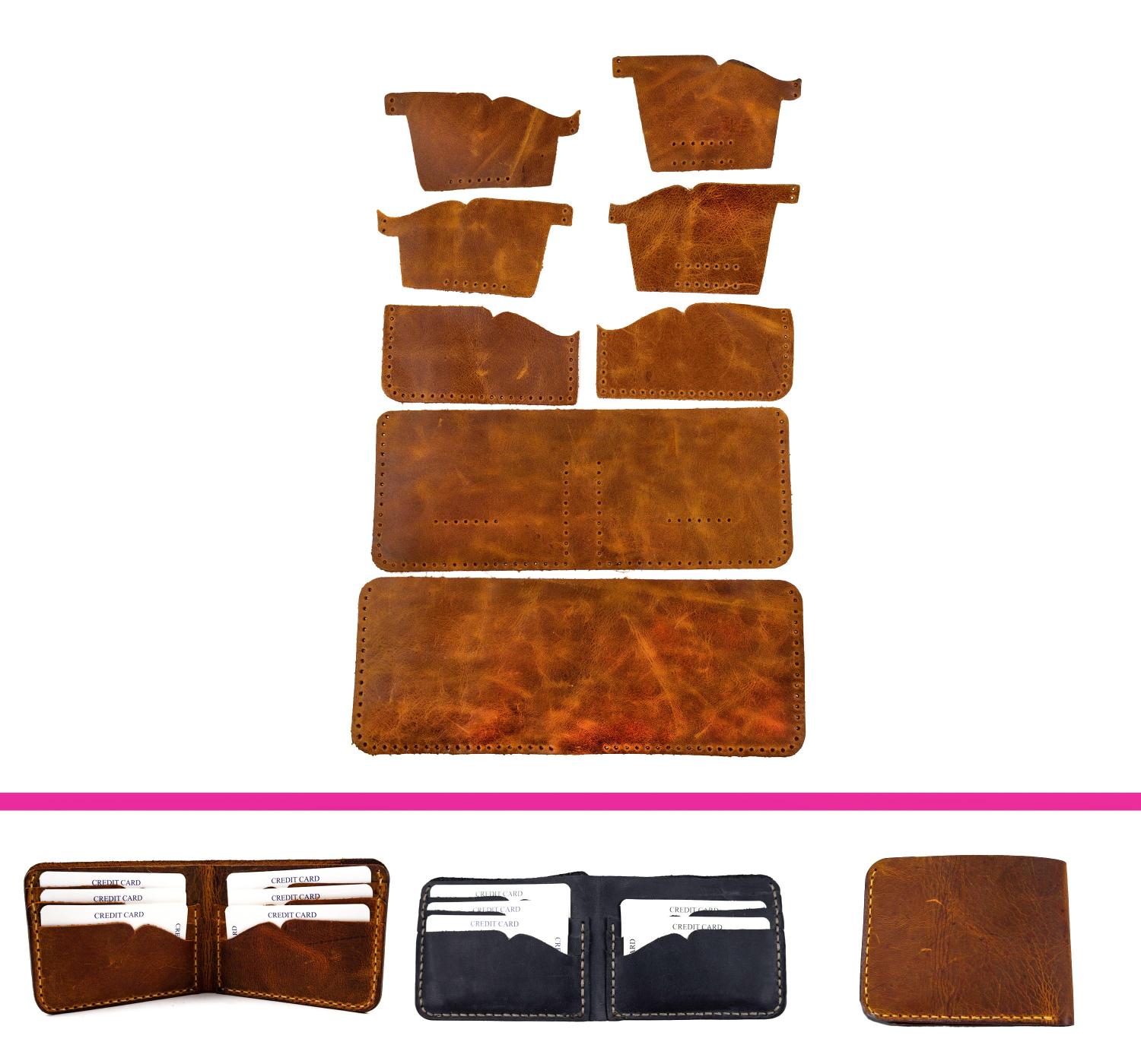 Kendin Yap Hazır Kesim Bifold Yatay 6 Kartlıklı Erkek Cüzdan