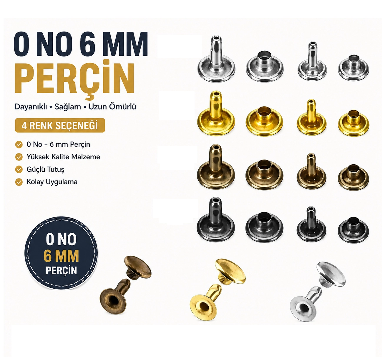 Perçin Rivet 0 no 6mm 2000 Adet