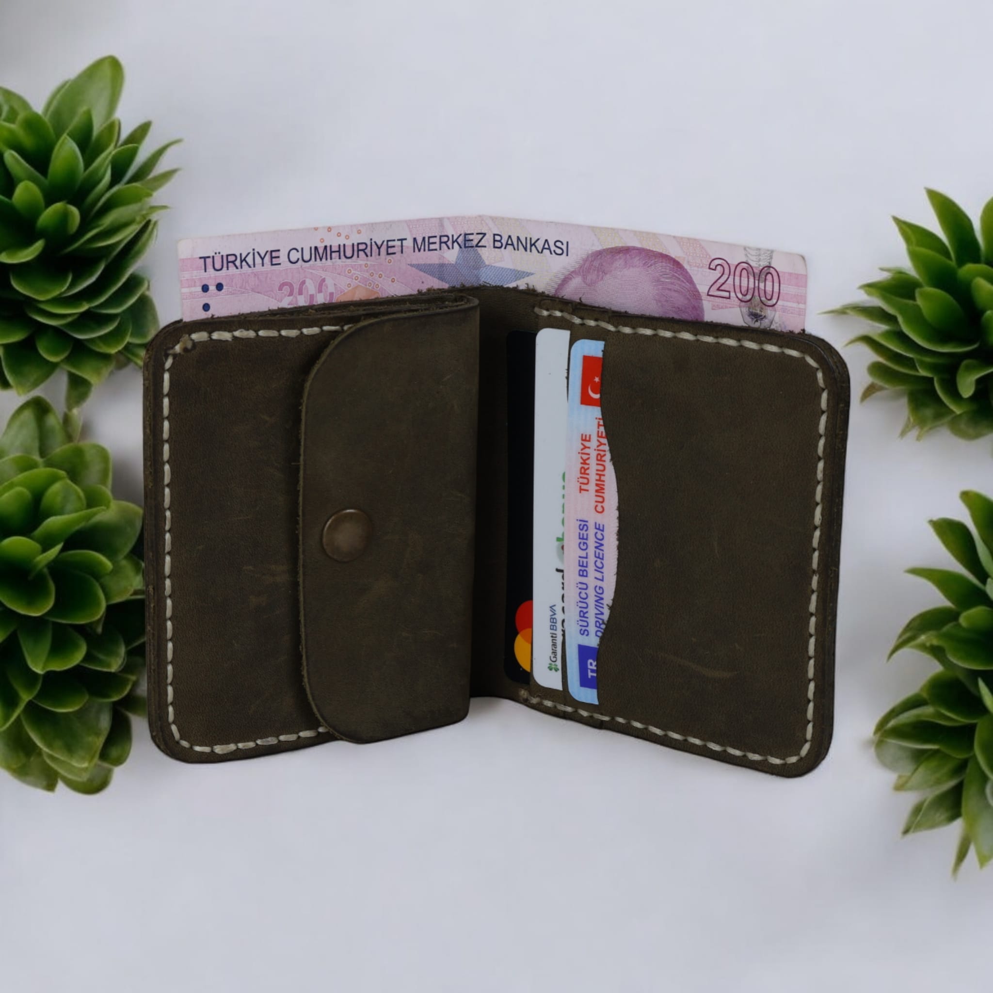 Kendin Yap Hazır Kesim Parça Deri Bifold Kapaklı Cüzdan Yapımı Için Crazy Deri Hobi