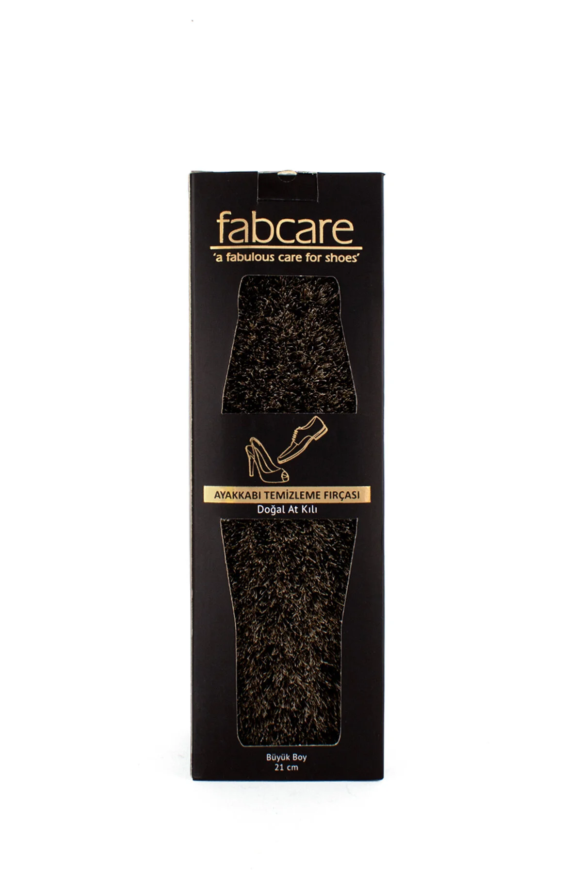 Doğal At Kılı Cilalı Ahşap Ayakkabı Fırçası 21 Cm