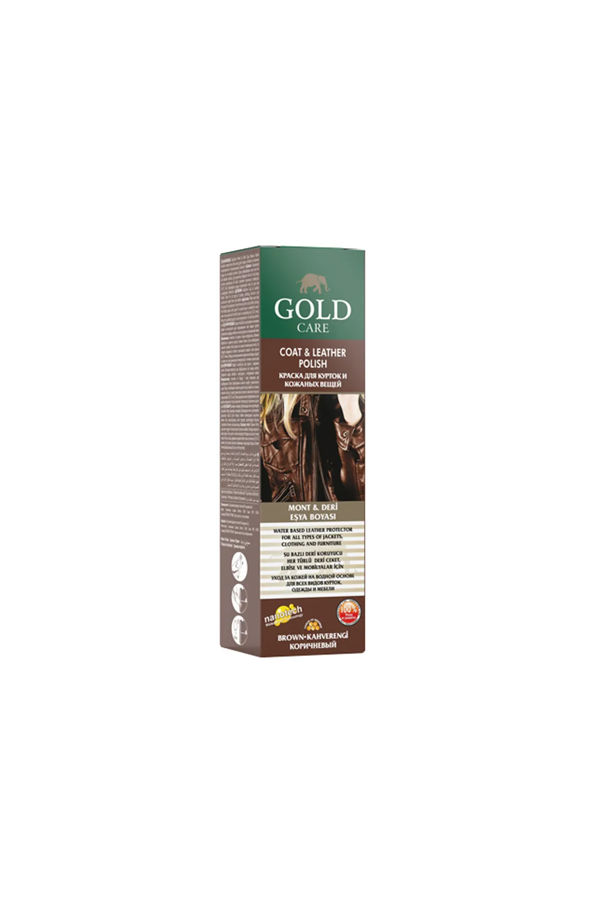 Gold Care Deri Eşya, Mont, Çanta, Kemer , Cüzdan Boyası Kendinden Süngerli Pratik  100 ml.
