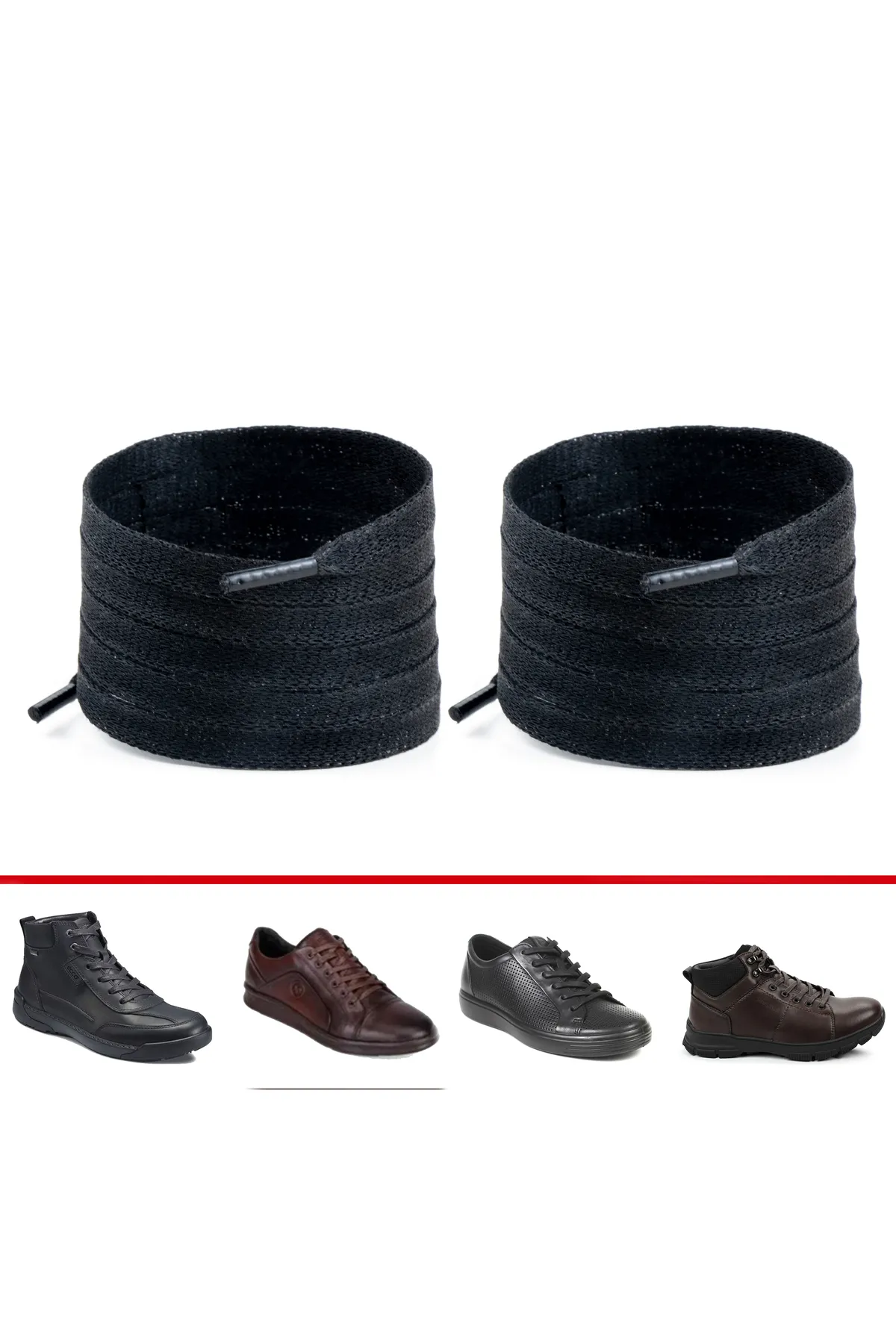 Yassı Mumlu Bağcık 100 Cm ( 1 Çift )  Siyah