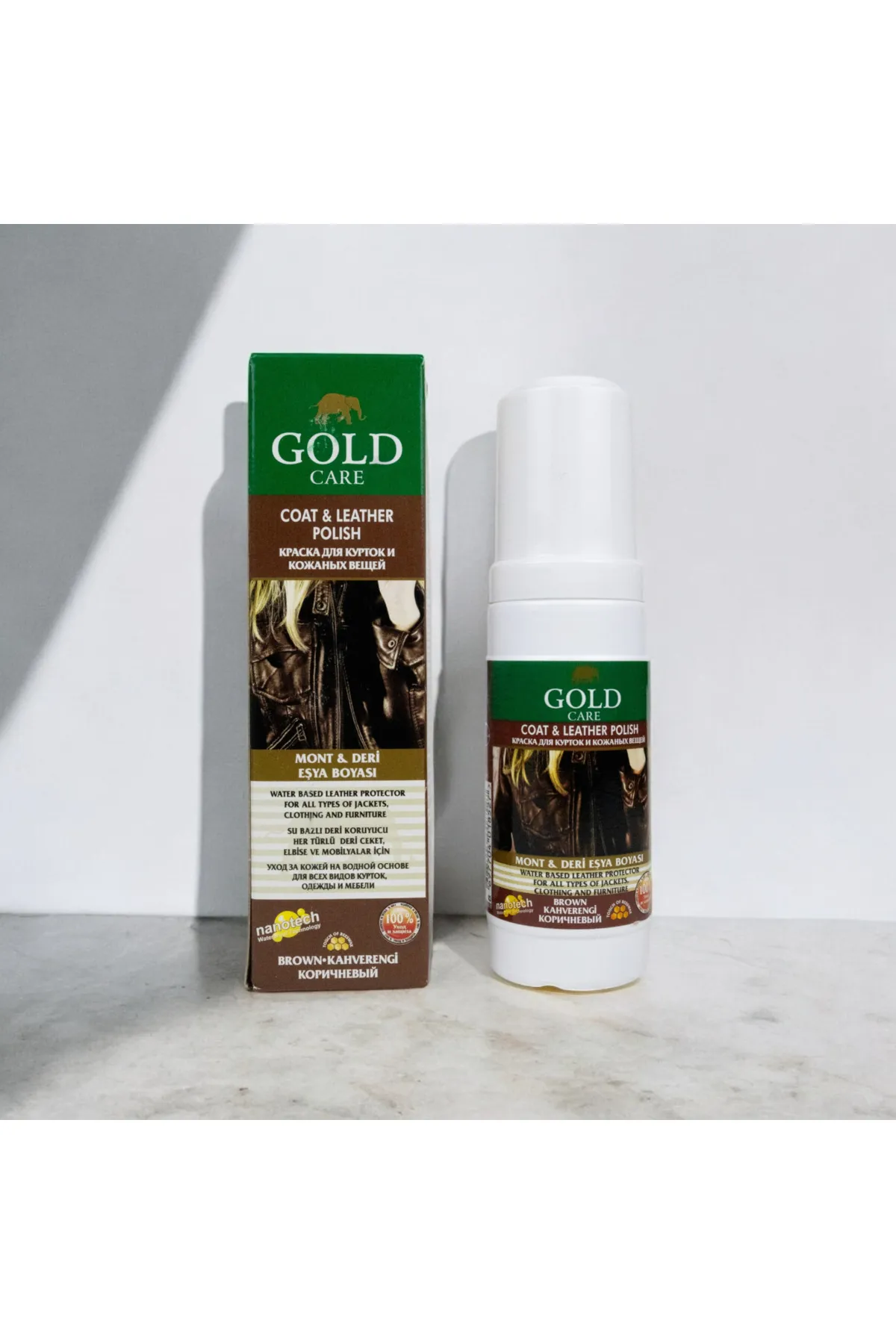 Gold Care Deri Eşya, Mont, Çanta, Kemer , Cüzdan Boyası Kendinden Süngerli Pratik  100 ml.