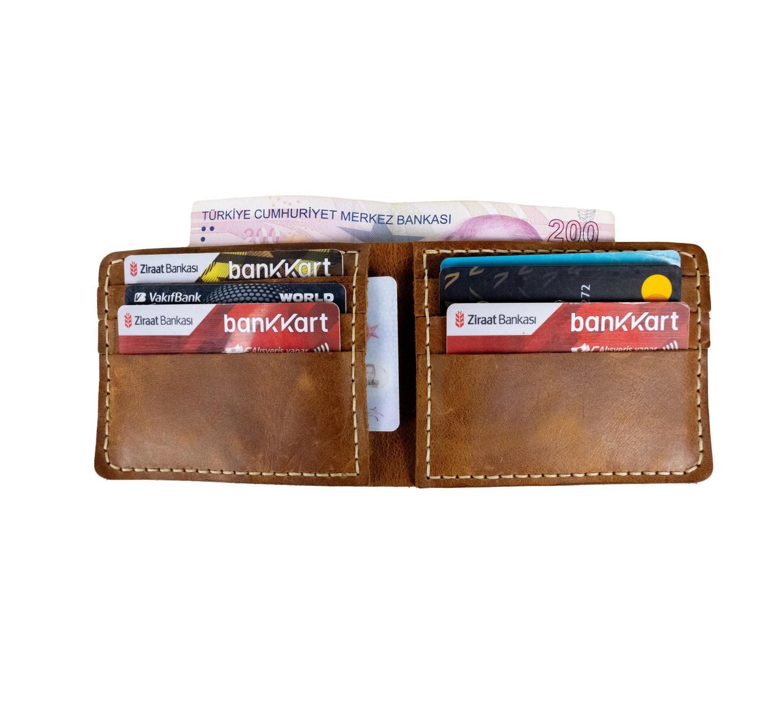 Kendin Yap Hazır Kesim Bifold Yatay 8 Kartlıklı Erkek Cüzdan