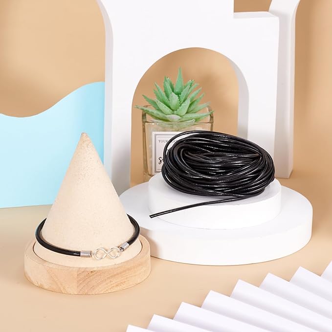 Deri Sırım İp Yuvarlak Bileklik Deri Sırım  1 Mt. ( Siyah )