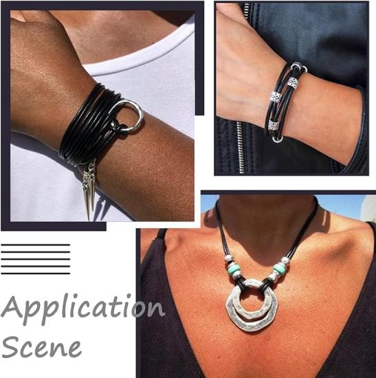 Deri Sırım İp Yuvarlak Bileklik Deri Sırım  1 Mt. ( Siyah )