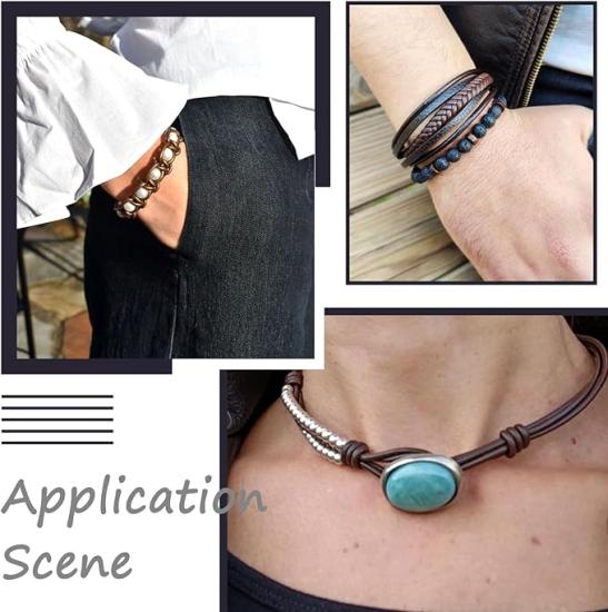 Deri Sırım İp Yuvarlak Bileklik Deri Sırım  1 Mt. ( Siyah )