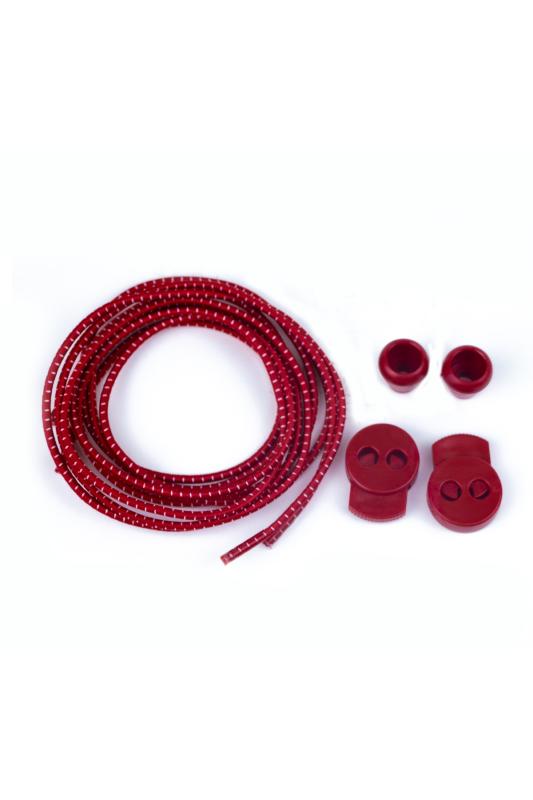 Akıllı Bağcık, Pratik Lastikli Ayakkabı Bağcığı 100 Cm (KIRMIZI)