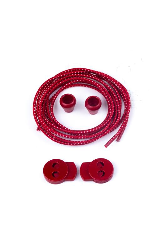 Akıllı Bağcık, Pratik Lastikli Ayakkabı Bağcığı 100 Cm (KIRMIZI)