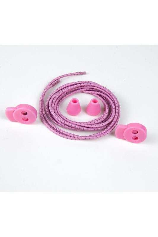 Akıllı Bağcık, Pratik Lastikli Ayakkabı Bağcığı 100 Cm ( Pembe Çizgili )