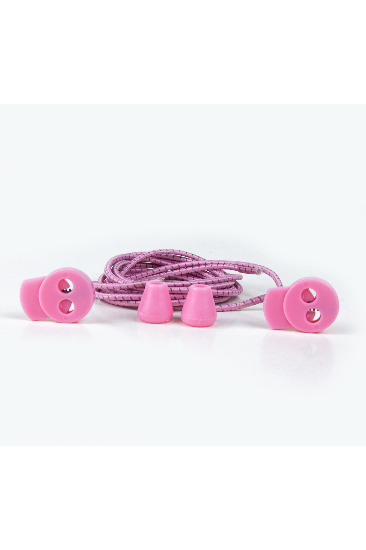 Akıllı Bağcık, Pratik Lastikli Ayakkabı Bağcığı 100 Cm ( Pembe Çizgili )