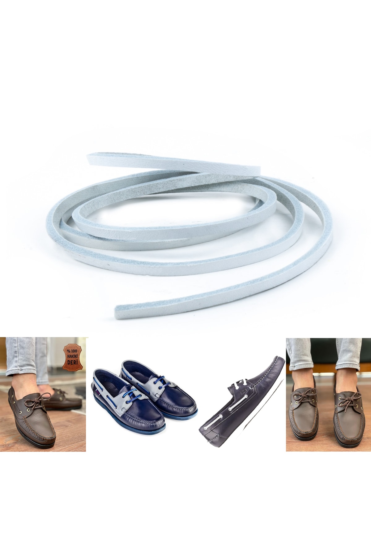 Deri Ayakkabı Bağcığı, Nubuk Timberland Dexter Vb. Ayakkabıya Uygun Deri Bağcık, 1 Adet - 100 cm