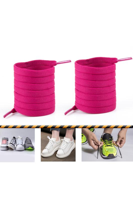 Ütülü Spor Ayakkabı Bağcığı Nike , Snekears , Adidas, Converse Ayakkabı Bağcığı 120 Cm ( Fuşya )