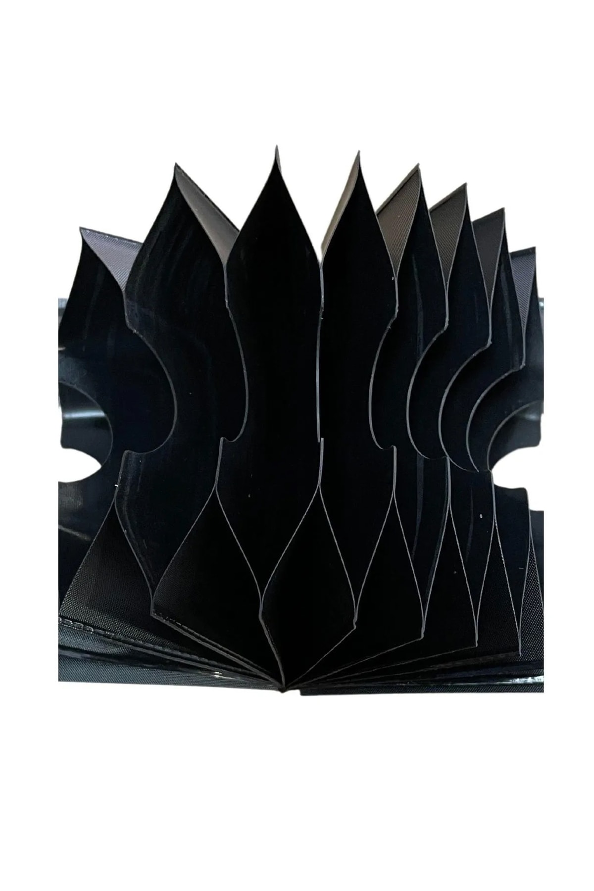 Akordiyon Kartlık Siyah, Deri Hobi Kartlık Cüzdan Yapımına Uygun 10 Kartlıklı Aparat, 1 Adet