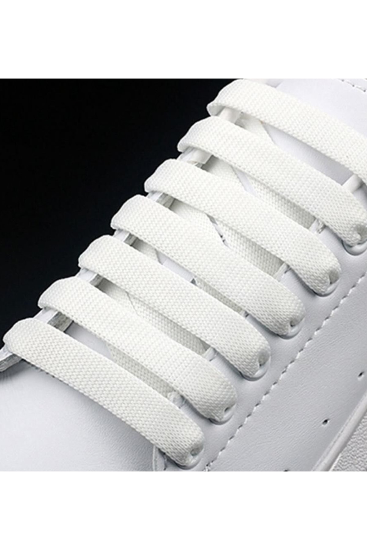 Extra Geniş Yassı Spor Bağcık Ayakkabı Bağcığı, Spor, Converse Ayakkabı Bağcığı Mcqueen 120cm Beyaz