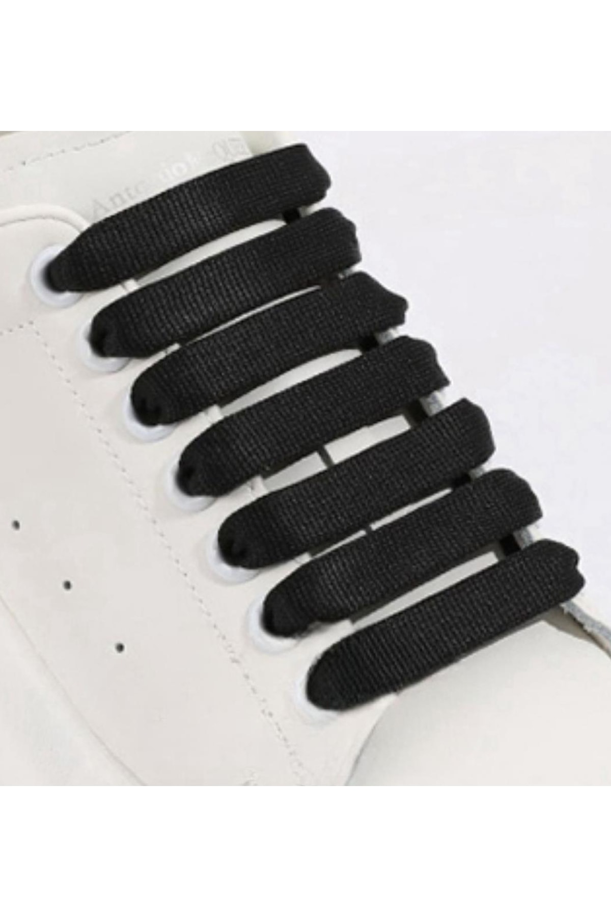 Extra Geniş Yassı Spor Bağcık Ayakkabı Bağcığı, Spor, Converse Ayakkabı Bağcığı Mcqueen 120cm Siyah