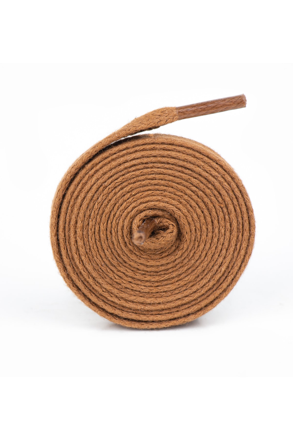Yassı Mumlu Pamuklu Ayakkabı Bağı 120 cm ( TABA )