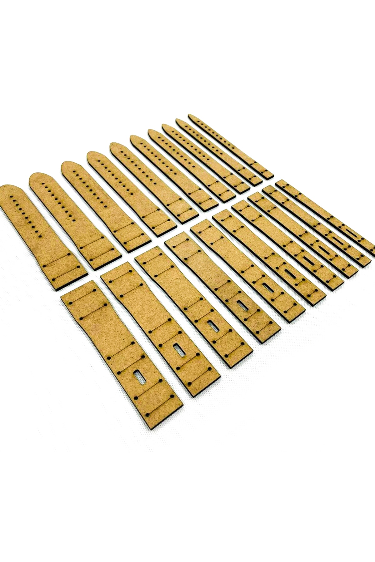 Deri Hobi Saat Kordon Şablonu, 20 Parça Mdf Kalıp