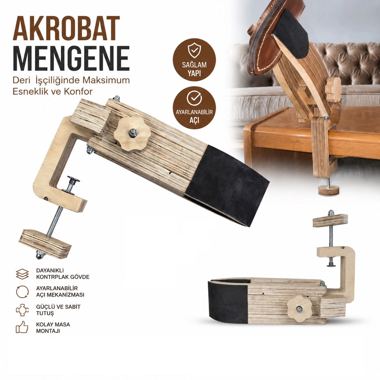Akrobat Mengene, Hobi Deri El Aleti, Dikiş İçin Saraç Mengenesi