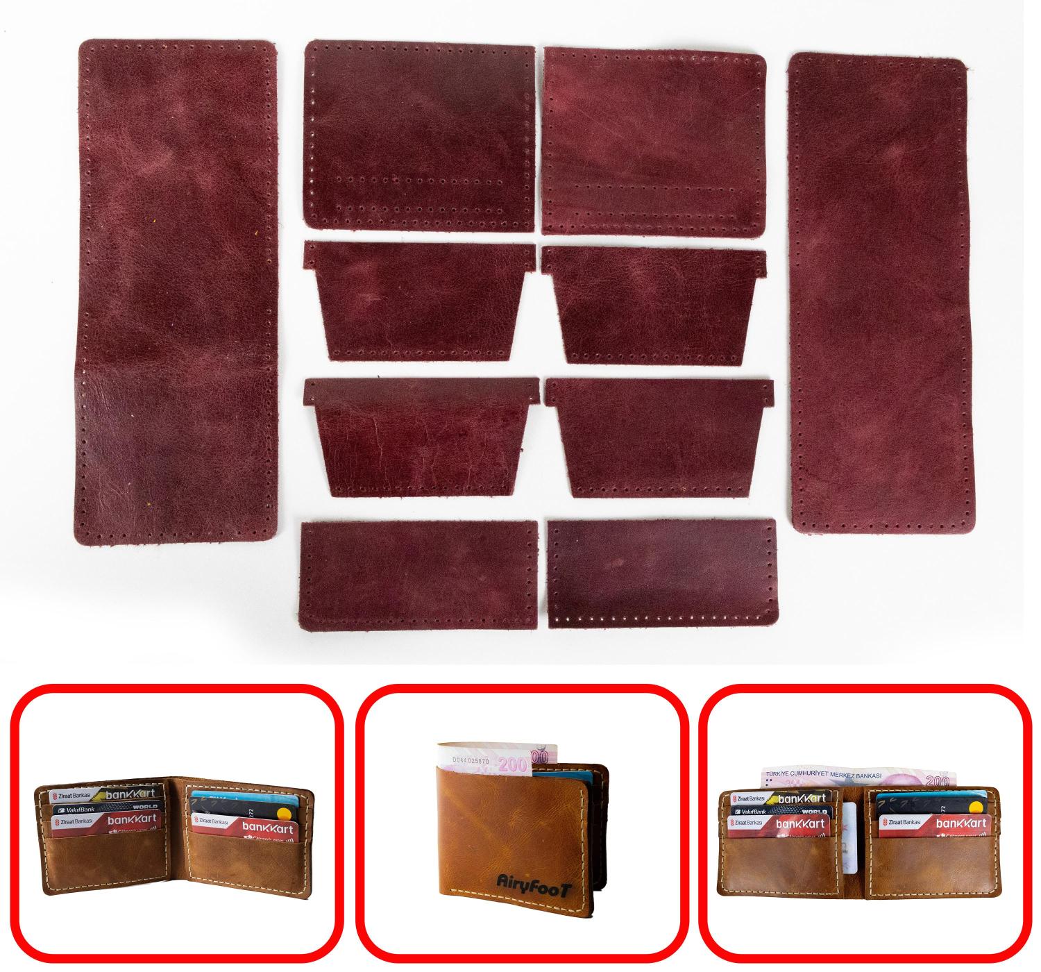 Kendin Yap Hazır Kesim Bifold Yatay 8 Kartlıklı Erkek Cüzdan