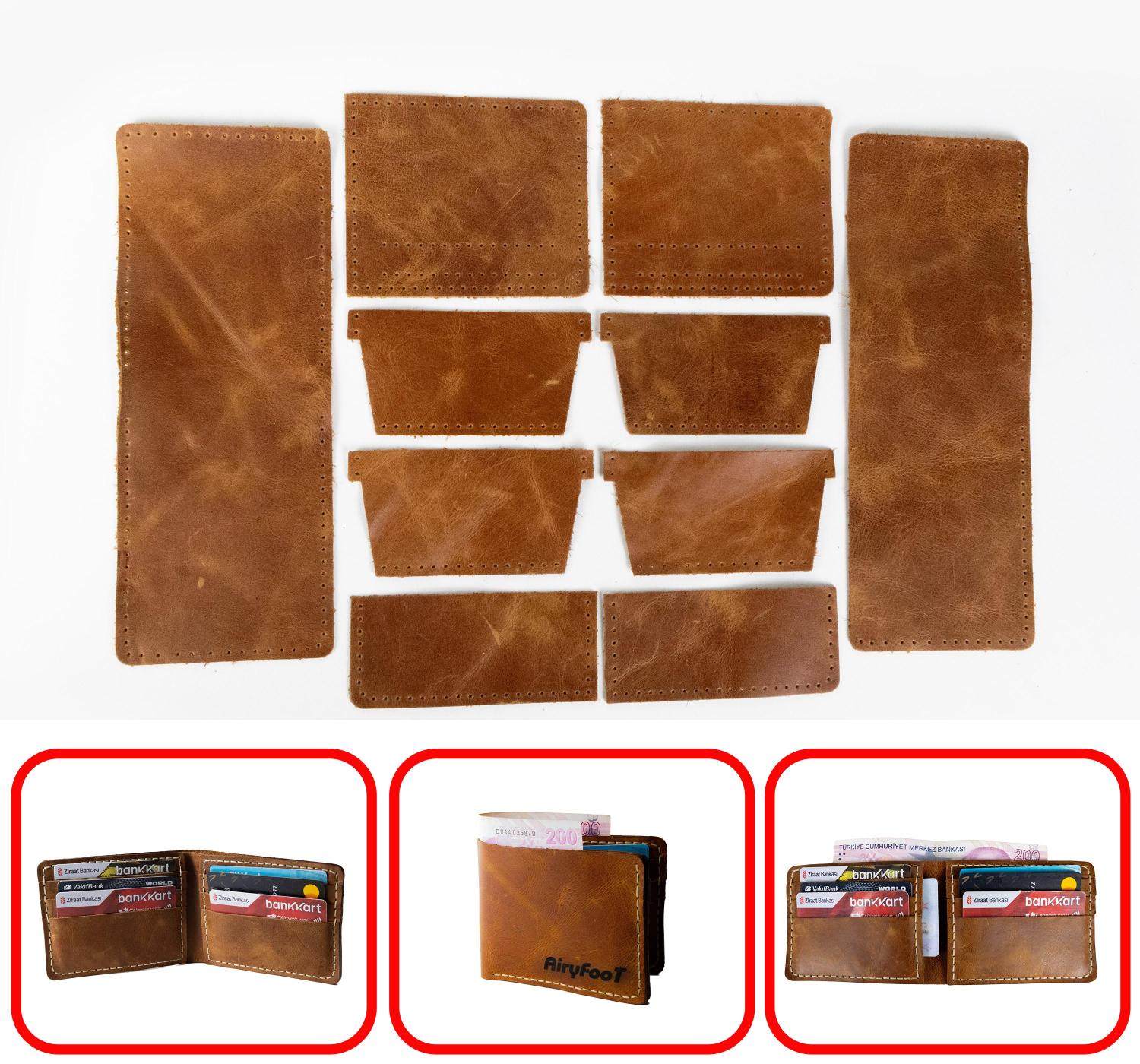 Kendin Yap Hazır Kesim Bifold Yatay 8 Kartlıklı Erkek Cüzdan