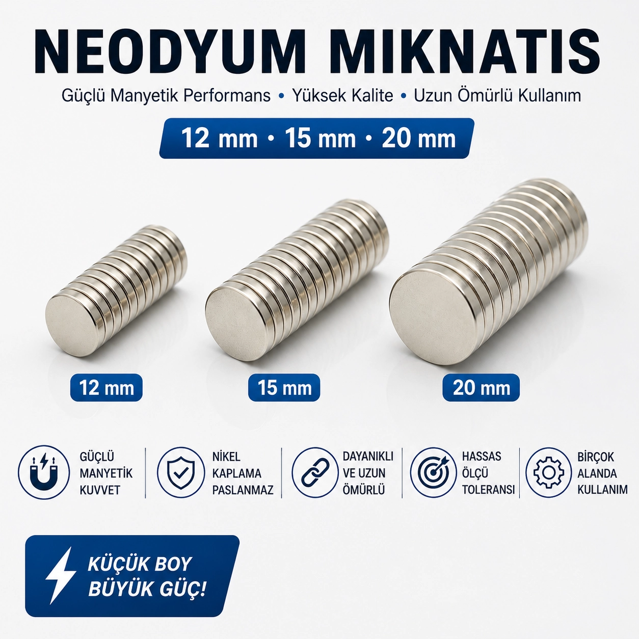Çanta İçin Mıknatıs, Neodyum Mıknatıs 4 Adet 