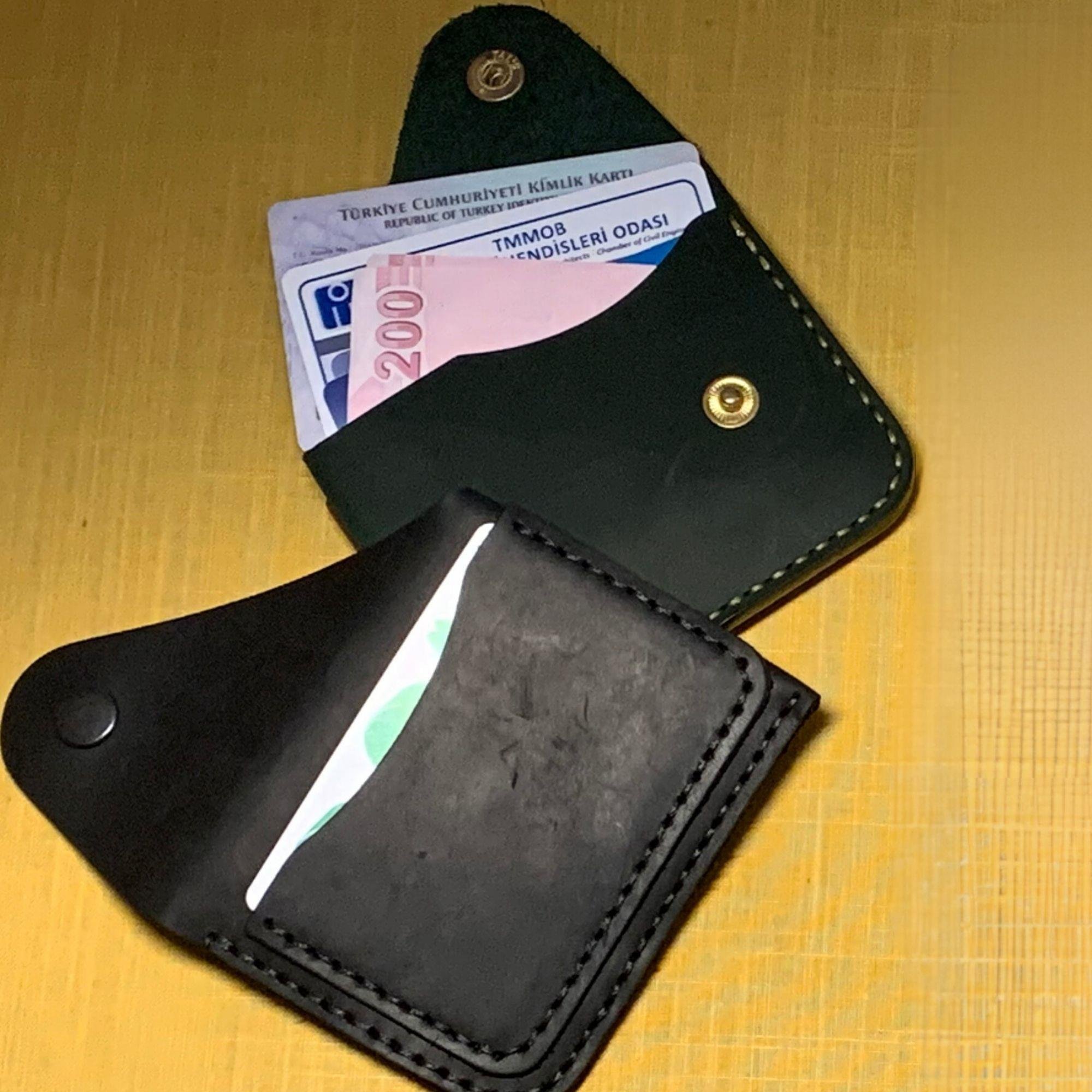 Kapaklı Kartlık Hakiki Deri Cüzdan Crazy Hazır Kesim