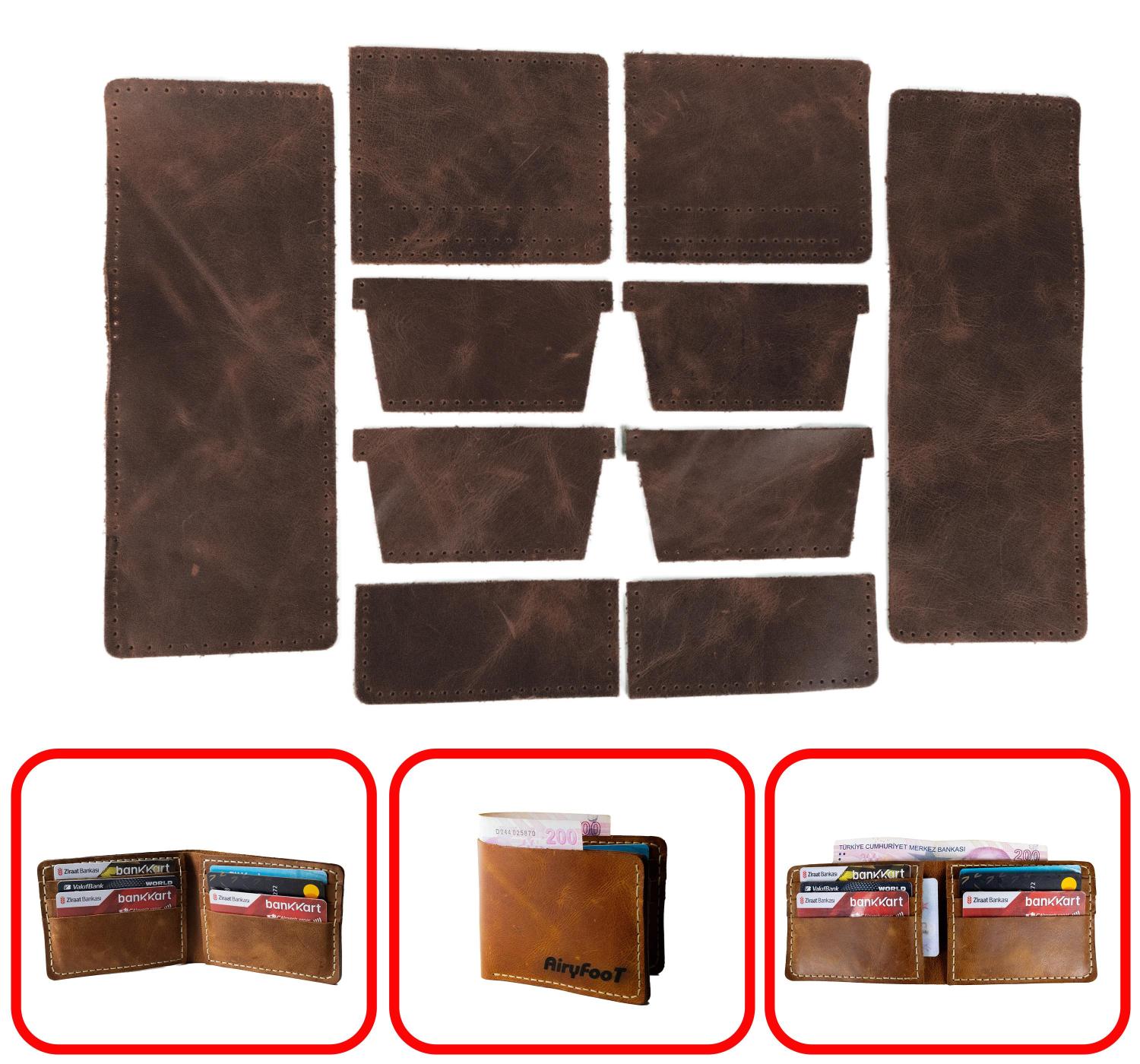 Kendin Yap Hazır Kesim Bifold Yatay 8 Kartlıklı Erkek Cüzdan