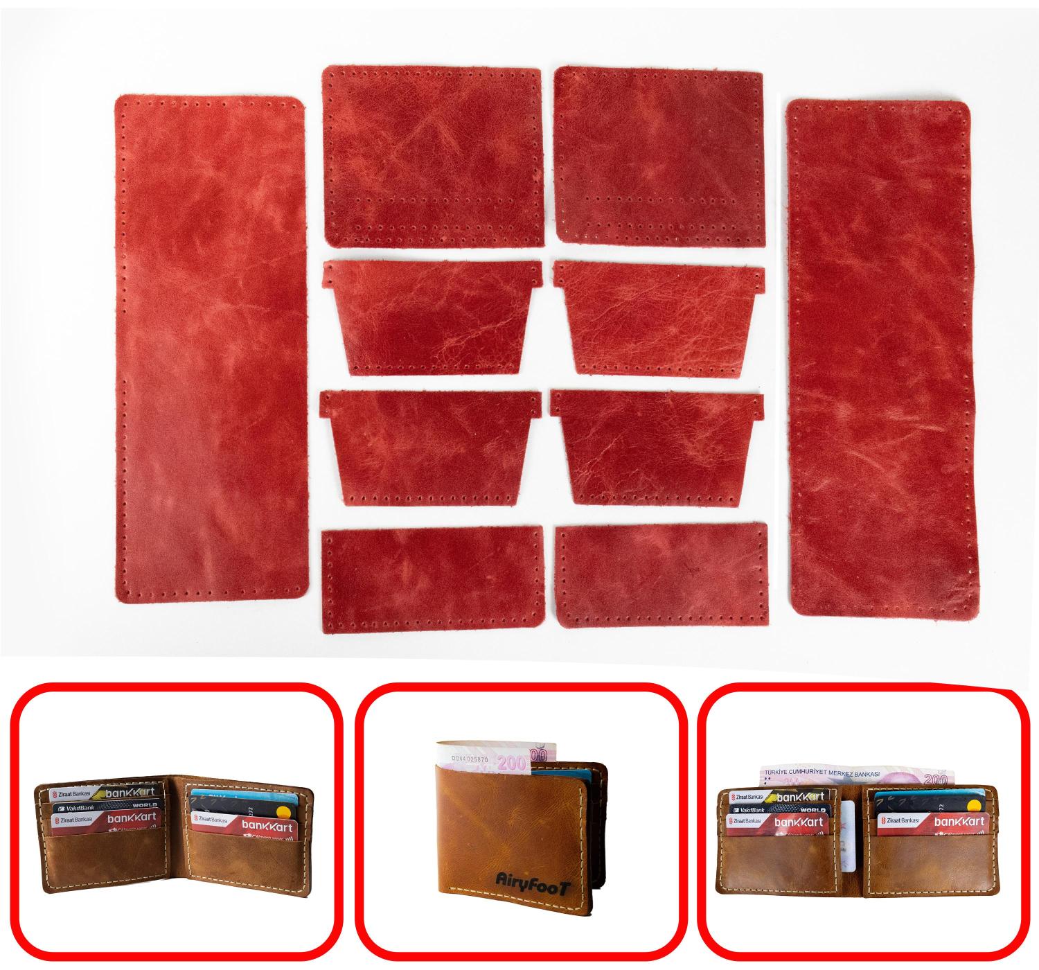 Kendin Yap Hazır Kesim Bifold Yatay 8 Kartlıklı Erkek Cüzdan