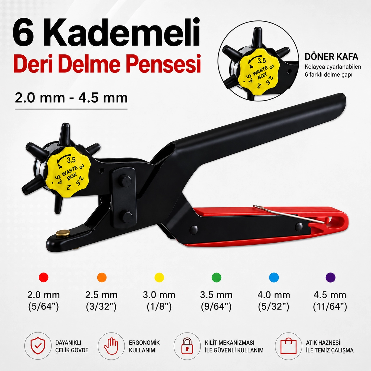 GoldenWay Kemer Delme Pensesi 6 Fonk 2mm - 4.5 Mm