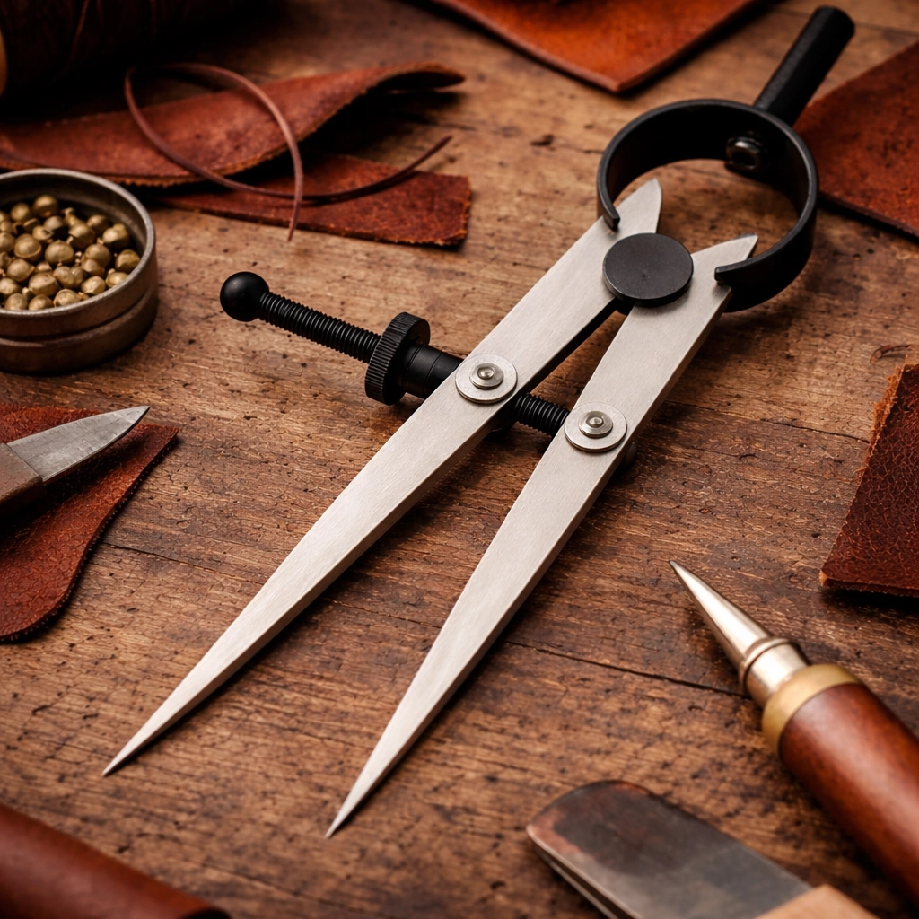 Çelik Pergel Hobi Deri Kenarı Işaretleme Deri El Aleti