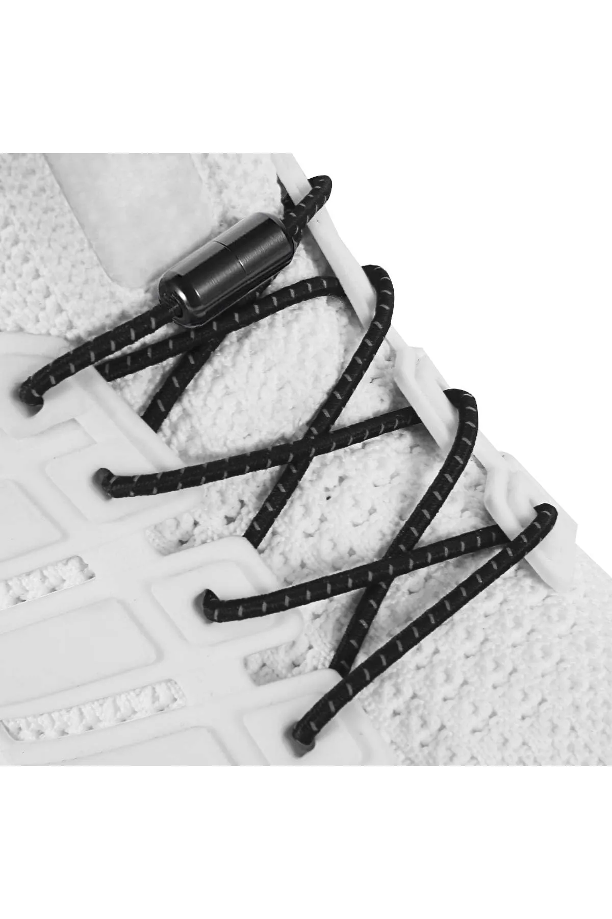 Elastik Vidalı Bağcık Spor Ayakkabı Bağcığı Pratik Bağcık ( 100 cm ) 1 Çift