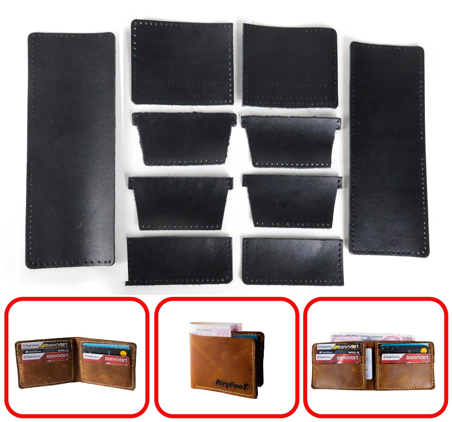 Kendin Yap Hazır Kesim Bifold Yatay 8 Kartlıklı Erkek Cüzdan