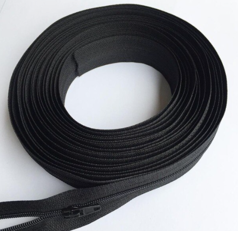 Siyah Plastik 5 Tip Fermuar 5 Mt (5 mt + 10 Adet Elçik )