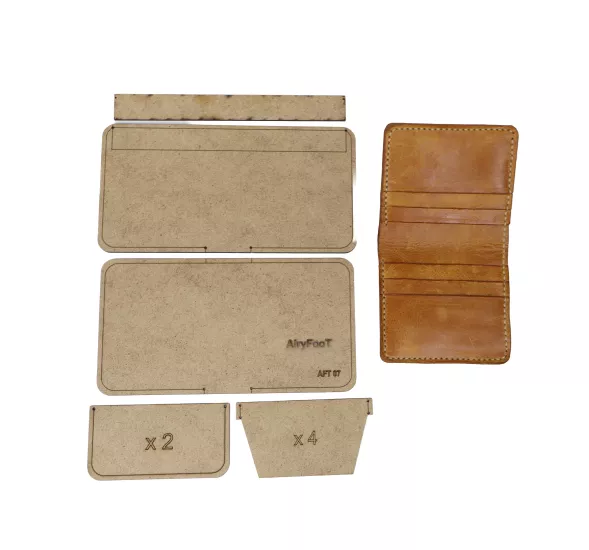 Yatay 6 Kartlıklı Cüzdan Şablonu 5 Parça Kalıp Aft07