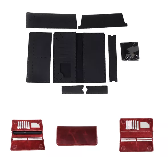 Gizli Mıknatıslı, Kapaklı Büyük Cüzdan, Unisex Cüzdan Hazır Kesim