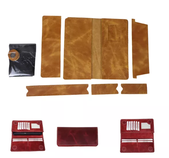 Gizli Mıknatıslı, Kapaklı Büyük Cüzdan, Unisex Cüzdan Hazır Kesim