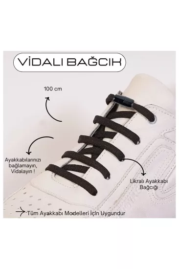 Elastik Vidalı Bağcık Spor Ayakkabı Bağcığı 
