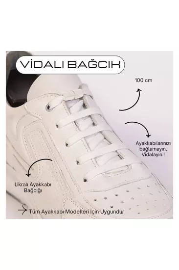 Elastik Vidalı Bağcık Spor Ayakkabı Bağcığı 