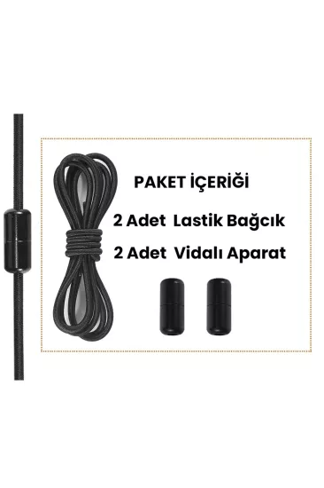 Elastik Vidalı Bağcık Spor Ayakkabı Bağcığı 