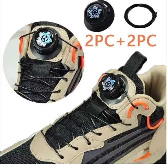 Makaralı Ayakkabı Bağcığı Kolay Kilit Sistemi Akıllı Kilitli Bağcık 1 Çift