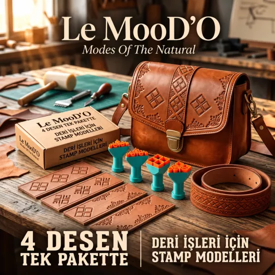 Le MooD’O – 4’lü Doğal Deri Desen Damgası (Stamp) Seti