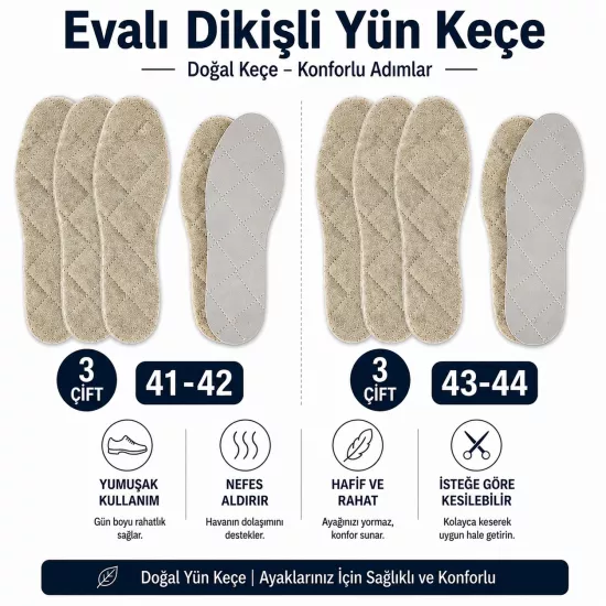 Yün Eva Tabanlı Dikişli Kışlık Ayakkabı ve Bot Tabanlığı
