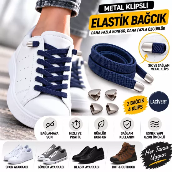 Pratik Kilitli Elastik Bağcık 100 Cm 