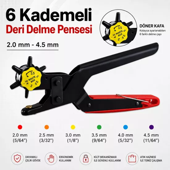 GoldenWay Kemer Delme Pensesi 6 Fonk 2mm - 4.5 Mm