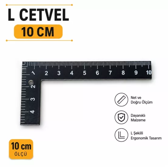 10 Cm L Cetvel Çelik Gönye