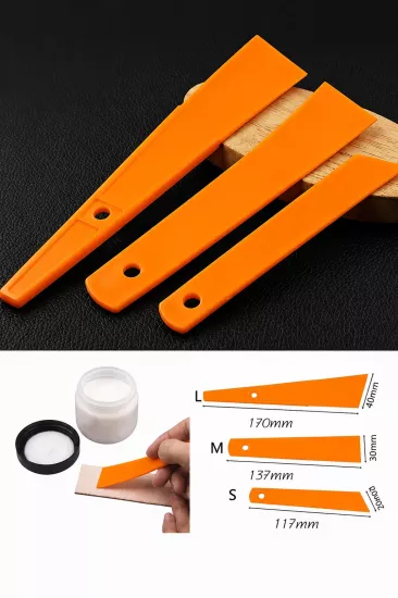 Deri Hobi Yapıştırıcı Sürme Spatulası 3’lü Setderi El Aleti