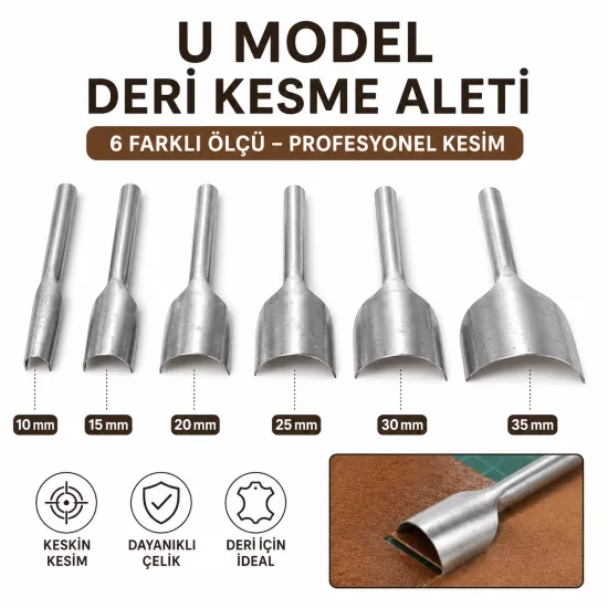 U Model Deri Kesme Aletleri Paslanmaz Çelik