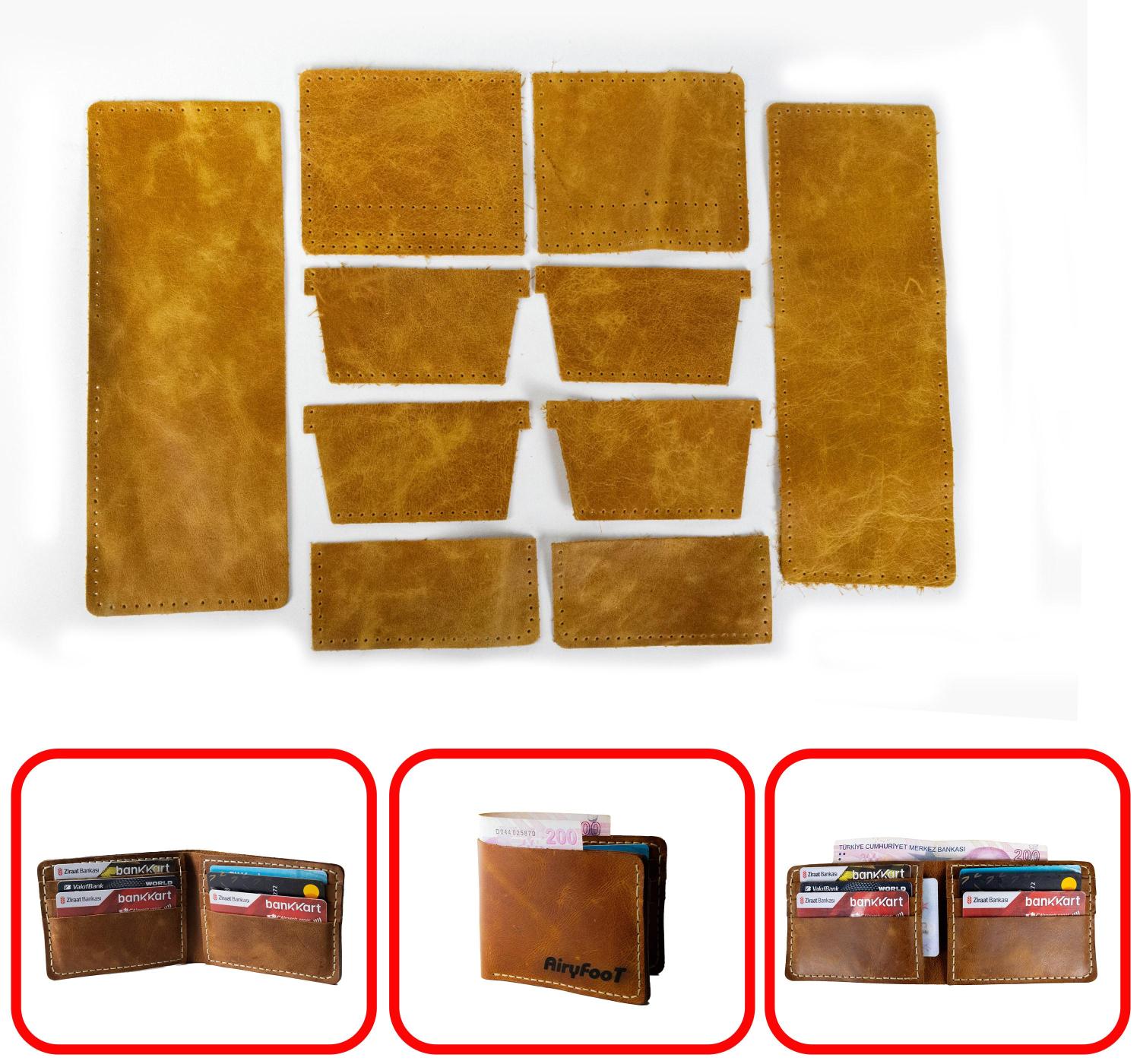 Kendin Yap Hazır Kesim Bifold Yatay 8 Kartlıklı Erkek Cüzdan