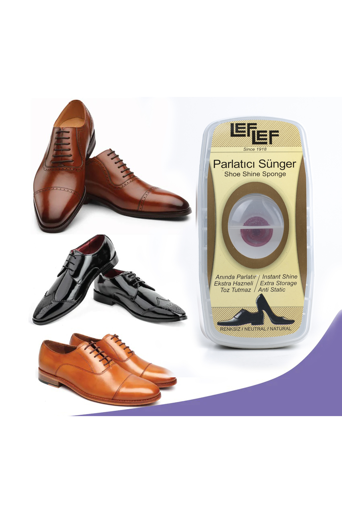 Leflef Depolu Cilalı Sünger Naturel